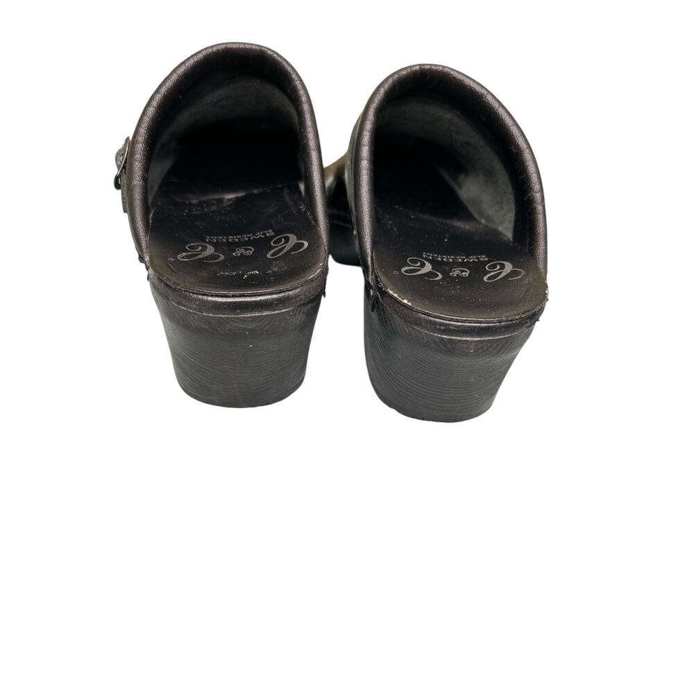 C&C Sweden Black Diamond Patent Leather Open Back Clogs Size 37 / US 7 - Picture 4 of 10
